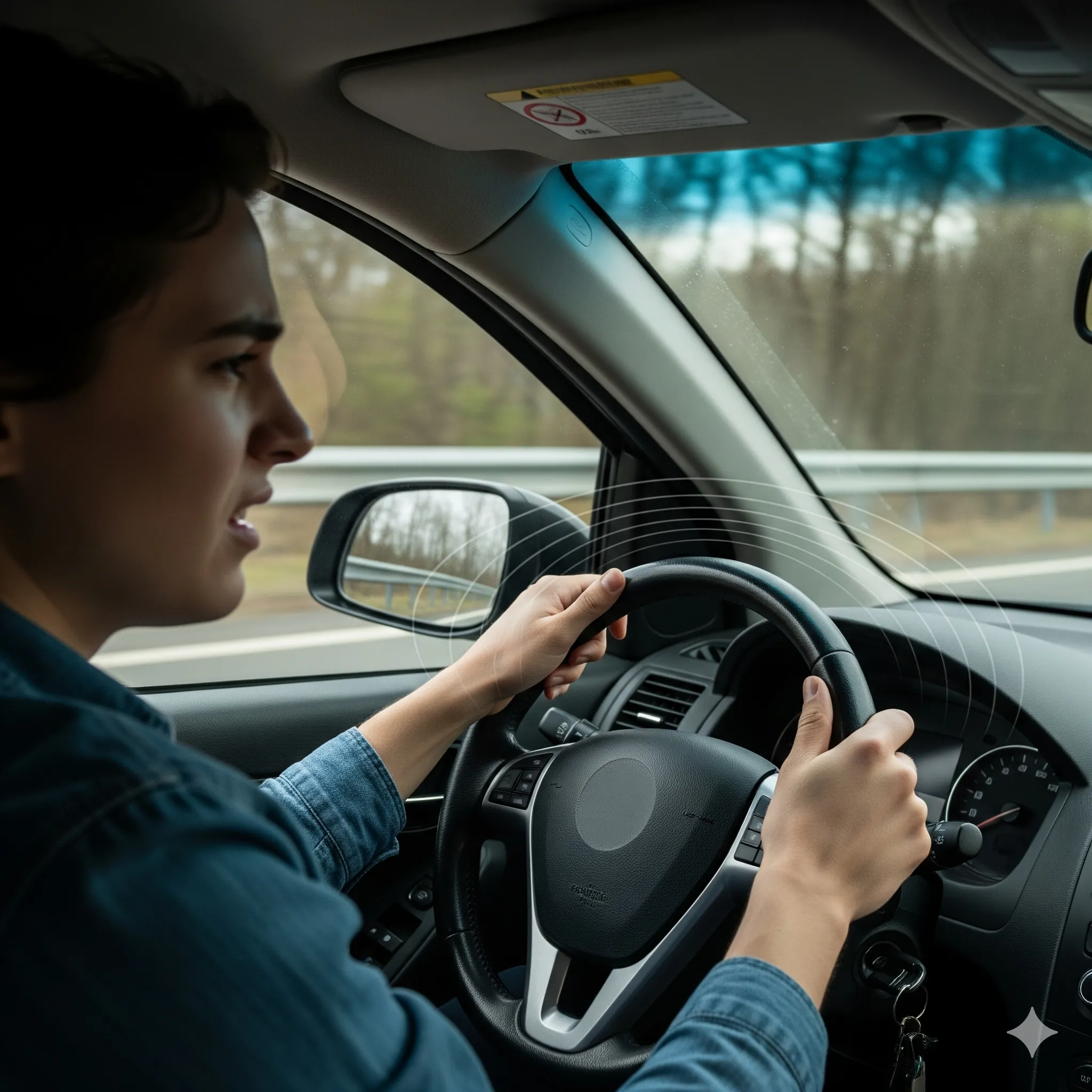 fotografía de un conductor sentado en el interior de su coche identificando sonidos poco comunes en la transmisión y buscando respuestas sobre por qué mi caja automática patea y afecta la experiencia de manejo imagen de un conductor dentro del vehículo prestando atención a los ruidos que provienen de la transmisión mientras se pregunta por qué mi caja automática patea constantemente